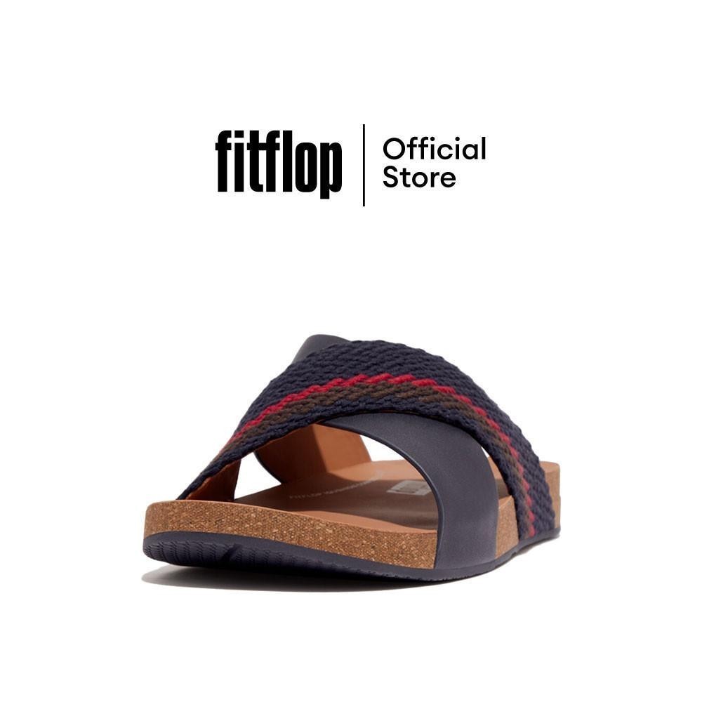 FITFLOP IQUSHION WEBBING/LEATHER CROSS รองเท้าแตะผู้ชาย รุ่น GZ2-399 สี MIDNIGHT NAVY
