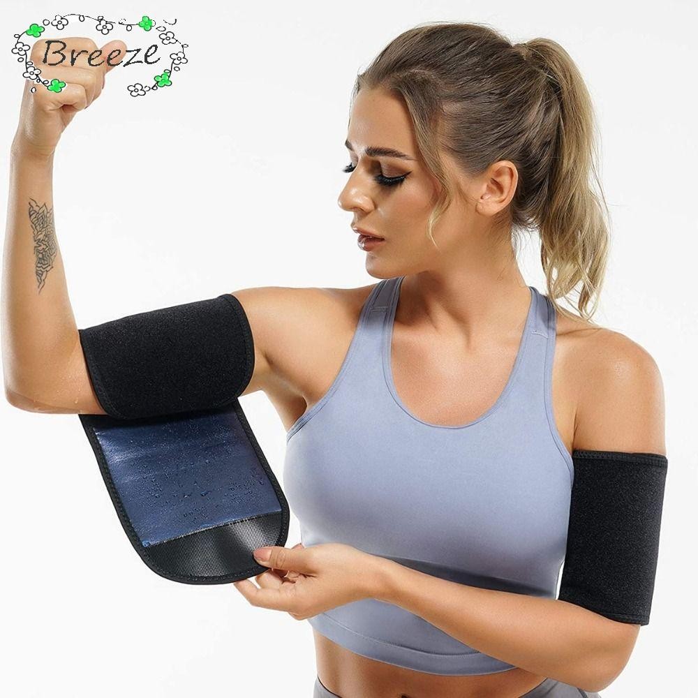 Breeze 1 คู่แขนกระชับสัดส่วน, Wraps Body ออกกําลังกาย Fat Burning Arm Shaper, Control Shaper Spandex ลดน้ําหนักแขนไขมันเทรนเนอร์กีฬา