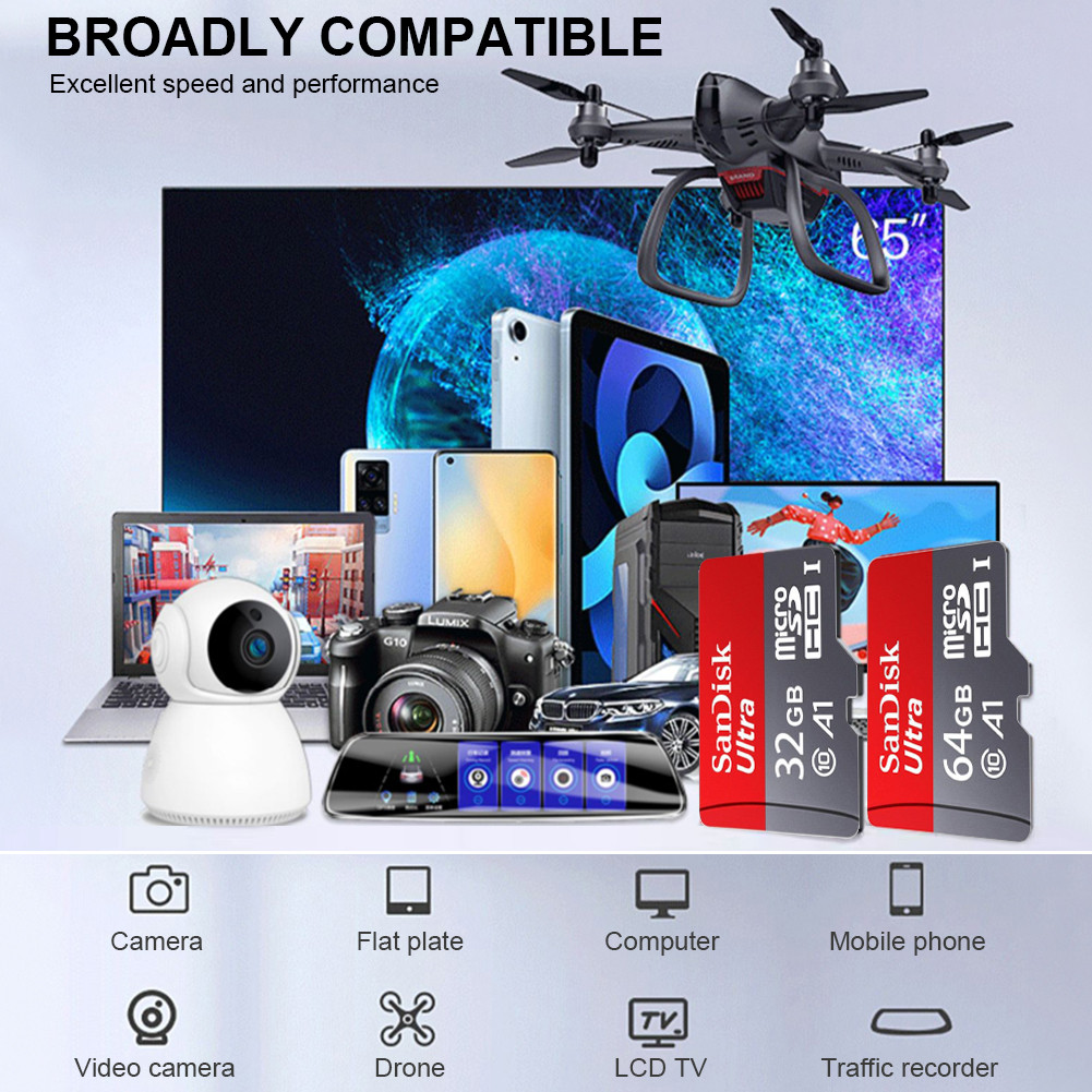 การ์ดหน่วยความจำ TF 32GB /64GB การ์ดหน่วยความจำของกล้อง