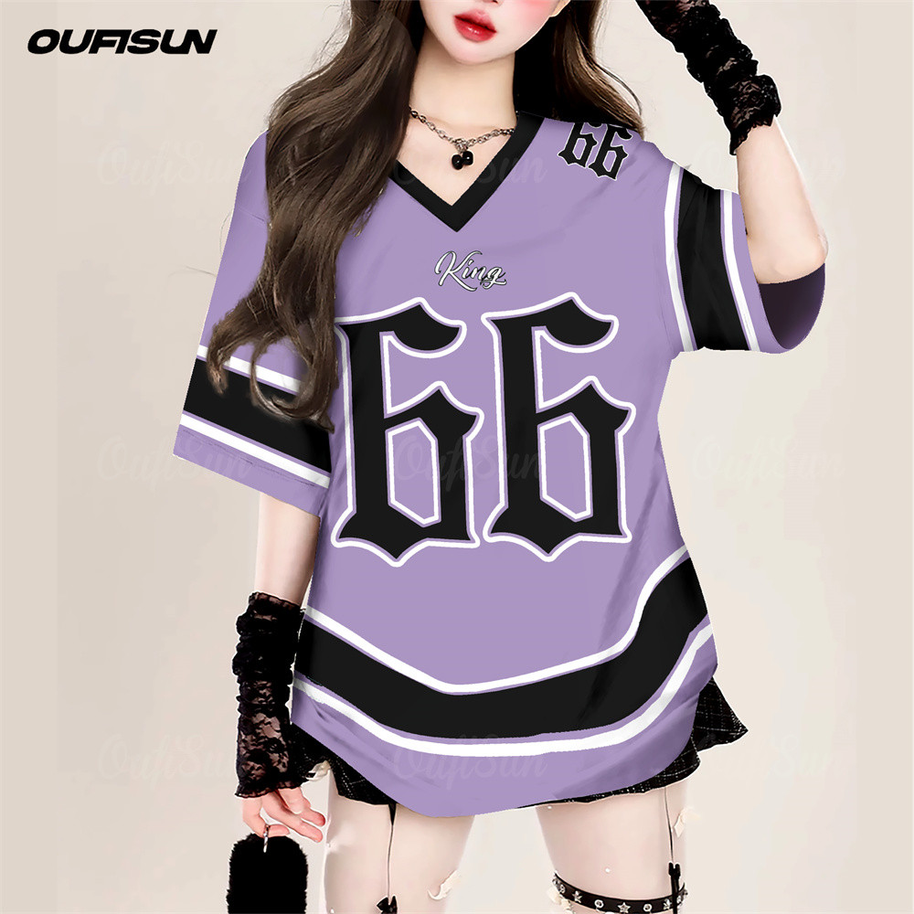 2025 สไตล์เกาหลี Unisex NO.66 ฟุตบอลเสื้อยืดเสือดาวพิมพ์กีฬา Jersey Oversize หลวมแขนสั้นเสื้อยืด Streetwear สําหรับสาวร้อนแนวโน้ม 2568 - รูปที่ 5