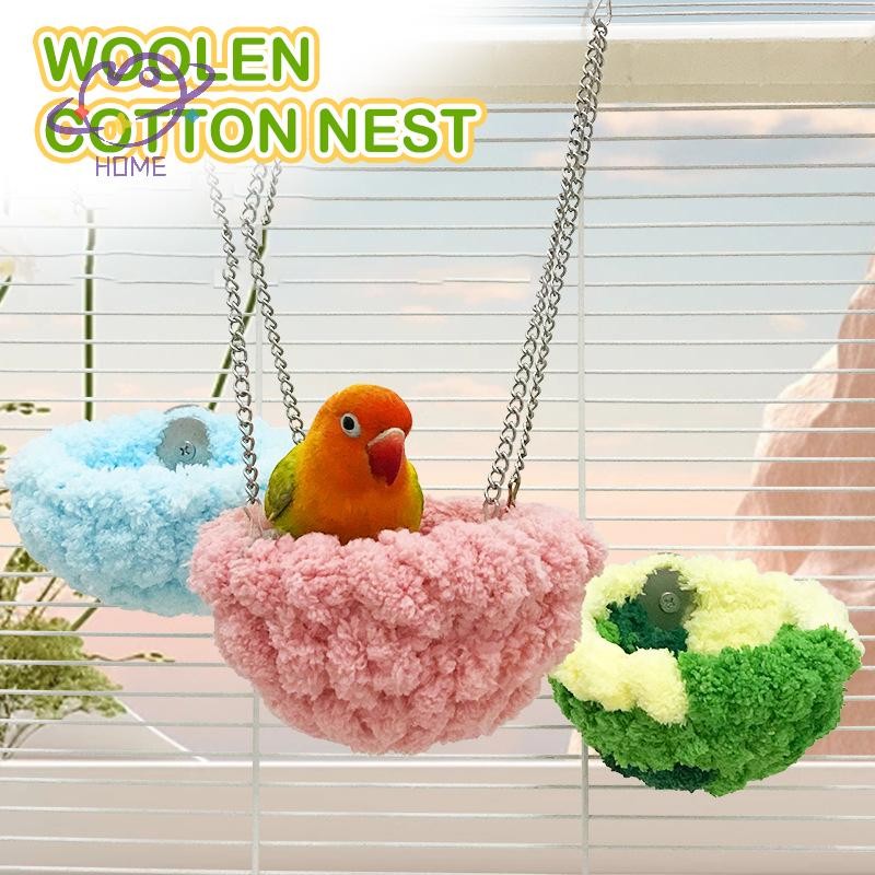 [อาจโฮม] แขวนเตียงนกกรงนกเปลญวนฤดูหนาวที่อบอุ่นสบายรังนกนกแก้วนอนเตียงแกว่งสัตว์เลี้ยงนกนกแก้วอุปกรณ์กรง{ไทย}