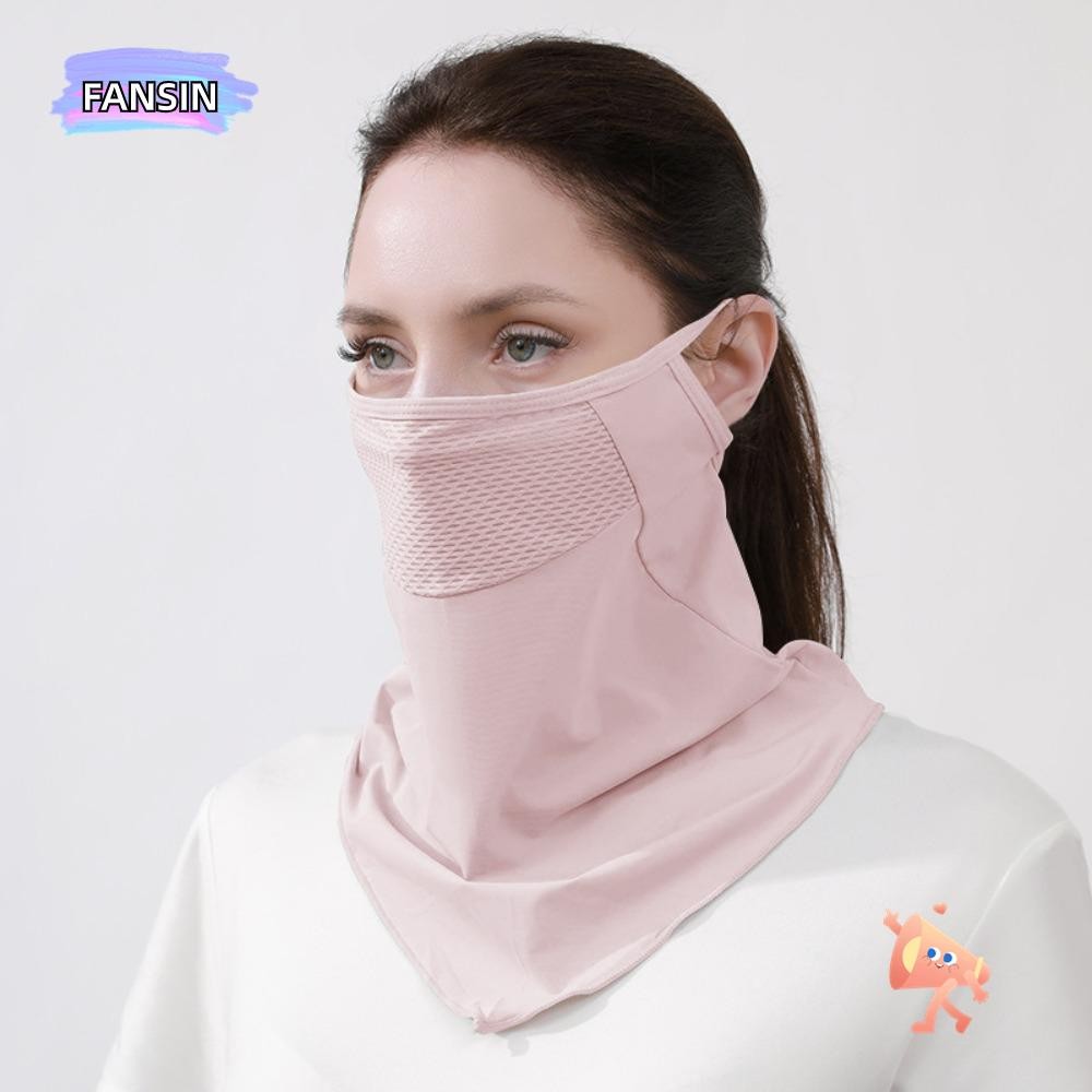 Fansin Summer , Sun Protection Windproof ครีมกันแดดผ้าพันคอใบหน้า, Breathable Sport Mesh Ice Silk Neck Wrap Cover Outdoors