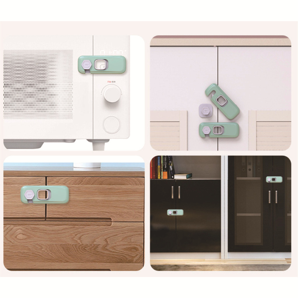 ตัวล็อคลิ้นชัก ป้องกันการหนีบมือเด็ก ที่ล็อคประตู ล็อคตู้  มีกาวติดในตัวไม่ต้องเจาะ #AI-0006 - รูปที่ 3