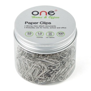 ONE ลวดเสียบกระดาษ 100433-2Z ขนาด 33มม. สีเงิน 300 ตัว/กล่อง