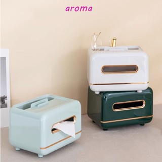 Aroma กล่องกระดาษทิชชู่ แบบแม่เหล็ก พลาสติก ถอดออกได้ หรูหรา สําหรับตกแต่งห้องนอน