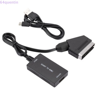 Quentin อะแดปเตอร์แปลง SCART เป็น HDMI ความละเอียดสูง อินพุต SCART ขนาดเล็ก เอาท์พุต HDMI 1080P 720P SCART เป็น HDMI สําหรับ DVD PS2 XBOX Sky Box