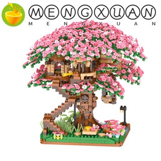 Mengxuan โมเดลตัวต่อ รูปบ้านซากุระ DIY ของเล่นสําหรับเด็ก