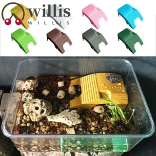 Willis แพลตฟอร์มสัตว์เลื้อยคลาน พร้อมจุกสุญญากาศ พลาสติก เต่า บาสกิ้ง โต๊ะตากเต่า รางคู่ ปรับได้ เต่าปีนเขา แพลตฟอร์ม จิ้งจก