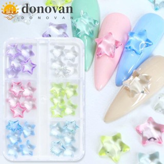 Donovan อุปกรณ์ตกแต่งเล็บ รูปดาวห้าแฉก สีโปร่งใส สําหรับผู้หญิง 30 ชิ้น ต่อชุด