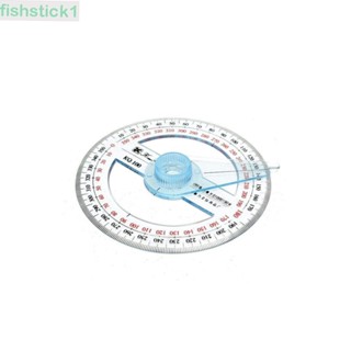 Fishstick1 ไม้โปรแทรกเตอร์ แบบใส หมุนได้ 360 องศา สําหรับโรงเรียน