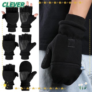 Clever ถุงมือกีฬา แบบหนา ไร้นิ้ว ให้ความอบอุ่น สําหรับขี่จักรยาน