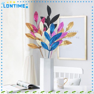 Lontime ใบมะกอกจําลอง พลาสติก 35 ซม. สีชมพูสดใส DIY สําหรับตกแต่งงานปาร์ตี้คริสต์มาส 10 ชิ้น