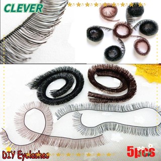 Clever ขนตาปลอม สีดํา สีน้ําตาล DIY อุปกรณ์เสริม สําหรับตกแต่งตุ๊กตา 5 ชิ้น