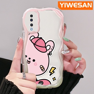 เคสโทรศัพท์มือถือแบบนิ่ม ใส กันกระแทก ลายการ์ตูนหมีสีชมพู สีมาการอง สําหรับ Samsung galaxy A50 A50s A30s A51 M40s A52 A52s 5G