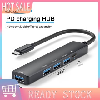 &lt;CarFashion&gt; อะแดปเตอร์ฮับ USB 100W PD 5 พอร์ต Type-C เป็น USB 20 30 อุปกรณ์เสริมคอมพิวเตอร์