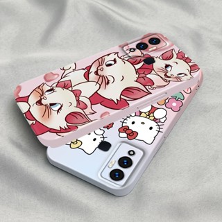 เคสโทรศัพท์มือถือ PC แข็ง ปิดด้านหลัง ลาย Hello Kitty หัวใจ สีชมพูนีโอ แวววาว สําหรับ Infinix Hot 12 Play Hot 10 Play 11 9 Note 12 Smart 6 TECNO