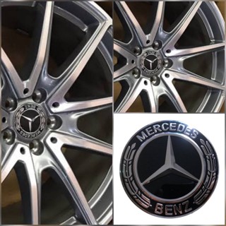 ฝาครอบดุมล้อ BENZ เบนซ์ ช่อมะกอก 75mm. ราคาต่อ 4 ชิ้น สีดำ* *ส่งไว*