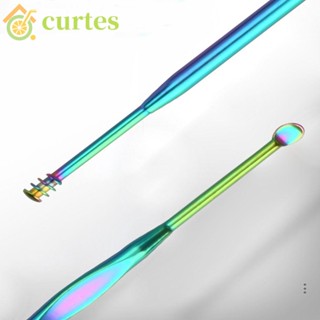 Curtes ที่แคะขี้หู สเตนเลส แบบพกพา เครื่องมือดูแลหู ที่แคะหู