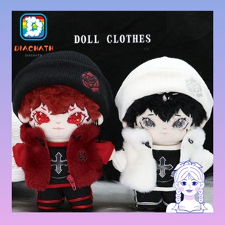 Diachath หมวกฮู้ด กางเกงขาสั้น แฮนด์เมด สําหรับตุ๊กตา 1/12BJD 20 ซม.