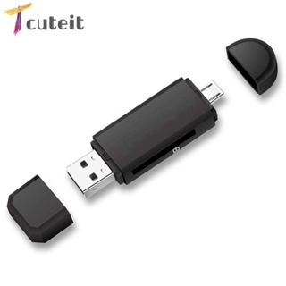 Tcuteit อะแดปเตอร์การ์ดรีดเดอร์ USB 2.0 สําหรับ PC Android Micro USB OTG