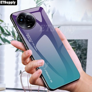 เคสโทรศัพท์มือถือกระจกนิรภัย แบบแข็ง ไล่โทนสี สําหรับ Realme 11 Pro Plus 5G 11X Realme11 Pro+