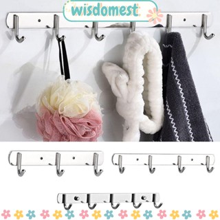 Wisdomest ตะขอแขวนเสื้อผ้า สเตนเลส 3 4 5 ตะขอ คุณภาพสูง แข็งแรง ไม่ทิ้งรอย สําหรับห้องครัว บ้าน