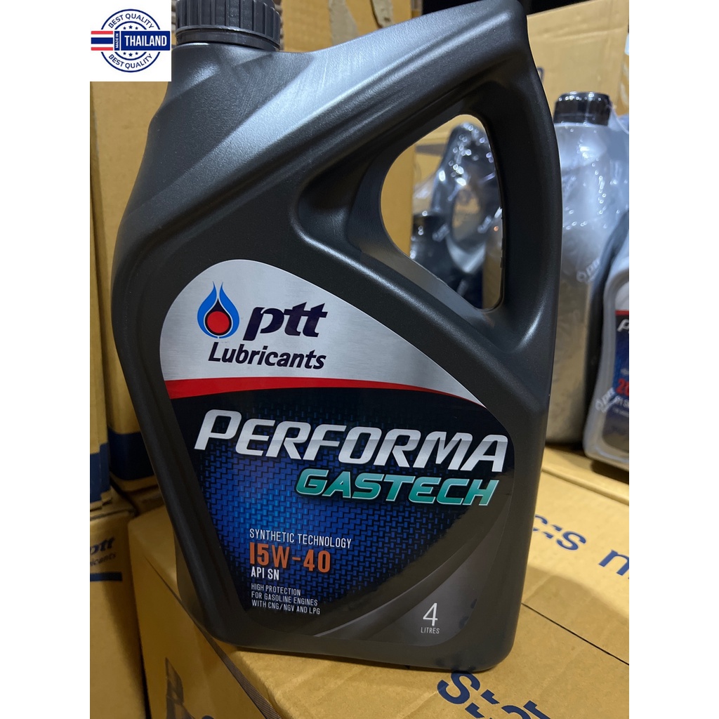 น้ำมันเครื่อง รถยนต์ เนซิน ใช้แก๊ส หรือ 2 ระ ปตท Ptt performa gastech 15w/40 ขนาด 4 ลิตร