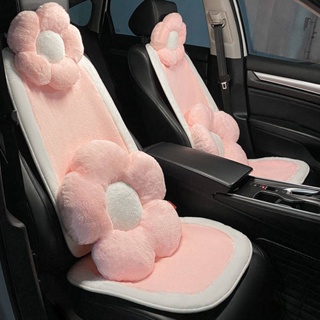 Car Cushion Winter Plush Four Seasons Universal Rabbit Fur Single Piece Pink Lumbar Support Pillow Warm Car Soft Seat Cushion mE4h