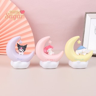 [WillBesugarT] โคมไฟ LED รูปดวงจันทร์ อะนิเมะ Kuromi Cinnamonroll Kawaii อุปกรณ์เสริม สําหรับตกแต่งห้องนอน [ใหม่]