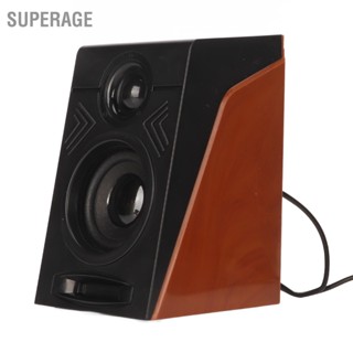 Superage ลำโพง PC HiFi Deep Bass ปรับระดับเสียง Plug and Play ลำโพงเดสก์ท็อปสำหรับทีวีคอมพิวเตอร์แล็ปท็อปโทรศัพท์