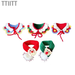 Ttiitt Dog Winter Scarf  Christmas Handcrafted Comfortable Knitted Color Scheme Lovely for Parties Puppy