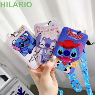 Hilario กระเป๋าใส่บัตรเครดิต ลาย Stitch สีฟ้า สําหรับนักเรียนหญิง บัตรรถบัส