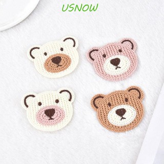 Usnow แผ่นแพทช์ ลายการ์ตูนหมีน่ารัก DIY สําหรับติดตกแต่งเสื้อผ้า