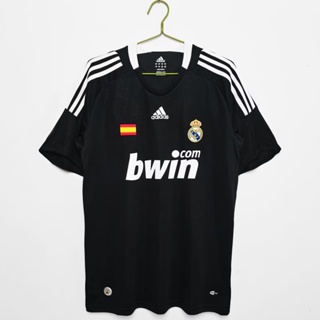 เสื้อกีฬาแขนสั้น ลายทีมชาติฟุตบอล Real Madrid 2008 09 Real Madrid Away สไตล์วินเทจ แห้งเร็ว สําหรับผู้ชาย ไซซ์ S-XXL