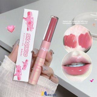 Green Time Double-headed Lip Glaze หมอกพื้นผิวชุ่มชื่นน้ำ Doodle Lip ลิปสติกสีขาวง่าย Stick CUP Lip MOLISA