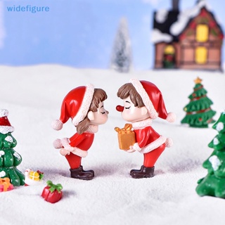 Widefigure ตุ๊กตาฟิกเกอร์คู่รัก คริสต์มาส ขนาดเล็ก สําหรับตกแต่งสวน DIY 2 ชิ้น