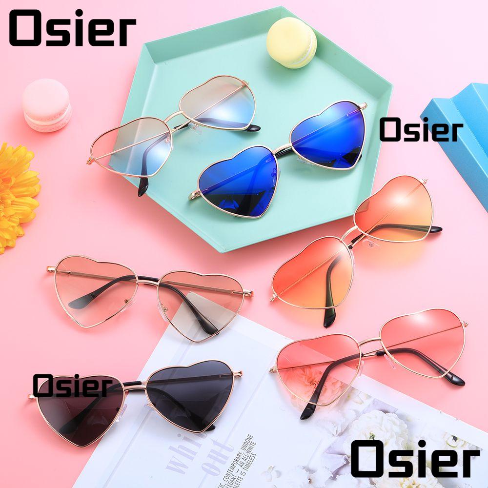 Osier แว่นตากันแดด UV 400 กรอบโลหะ รูปหัวใจ ไล่โทนสี สไตล์วินเทจ สําหรับผู้หญิง
