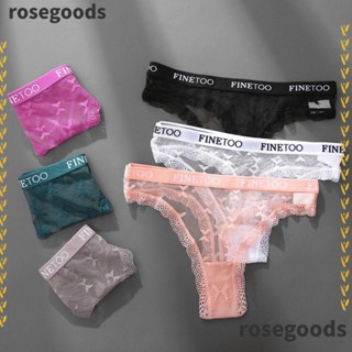 Rosegoods1 กางเกงชั้นใน ผ้าฝ้าย ระบายอากาศ ไร้รอยต่อ ใส่สบาย ลูกไม้ ดอกไม้ เซ็กซี่ สําหรับผู้หญิง