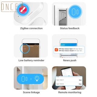 【ONCEMOREAGAIN】Smart Door Magnetic Sensor for Tuya ZigBe Smart Life APP Control Home Security