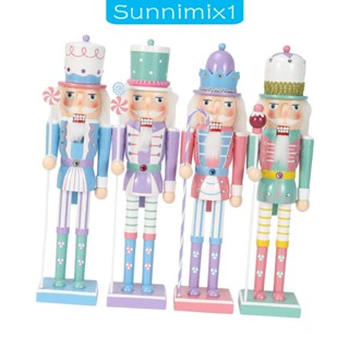 [Sunnimix1] ตุ๊กตาไม้ รูปปั้นเทศกาลคริสต์มาส สําหรับตกแต่งบ้าน 4 ชิ้น