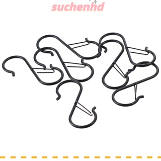 Suchenhd ตะขอเหล็ก รูปตัว S 3.55 นิ้ว กันสนิม สีดํา มั่นคง สําหรับแขวนของในห้องน้ํา 30 ชิ้น