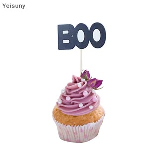 [Yei] 48 ชิ้น ฮาโลวีน คัพเค้ก ตกแต่ง การ์ตูนผีแม่มด BOO เค้ก Topper เด็กโปรดปรานคัพเค้ก Topper Happy Halloween อุปกรณ์ปาร์ตี้ COD