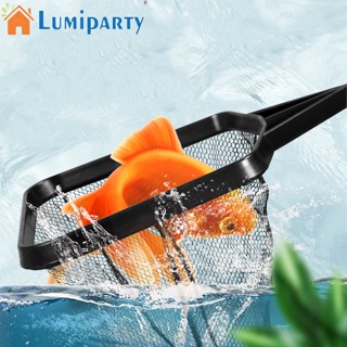 Lumiparty แหตาข่ายเรซิ่น ด้ามจับยาว แข็งแรง ทรงสี่เหลี่ยม อุปกรณ์เสริม สําหรับตกปลา ตู้ปลา