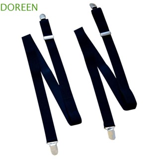 Doreen Suspenders คลิปยืดหยุ่นแฟชั่นกลับรั้งสายรัดไม่มีข้ามสายรัดคลิปสีทึบสําหรับผู้หญิงแขวนกางเกงคลิป