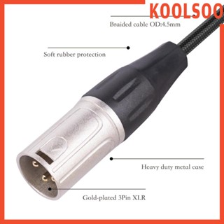 [Koolsoo] สายเคเบิลอะแดปเตอร์ 6.35 มม. ตัวเมีย เป็น XLR ตัวผู้ 3 Pin สําหรับกีตาร์ เปียโน