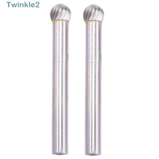 Twinkle ตะไบโรตารี่ ทรงลูกบอล สีเงิน เส้นผ่านศูนย์กลาง 6 มม. ทนทาน สําหรับแกะสลัก โลหะ ไม้ พลาสติก 2 ชิ้น