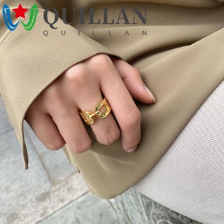 Quillan แหวนโซ่ล็อก ทรงเรขาคณิต หรูหรา เครื่องประดับ สําหรับผู้หญิง