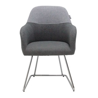 [กทม. 3-5 วัน ส่ง] Koncept furniture อาร์มแชร์ผ้า รุ่น Layne สีเทา (58X61X83 ซม.)