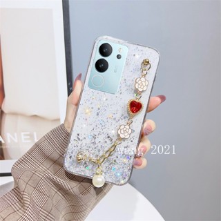 เคสโทรศัพท์มือถือ แบบนิ่ม ลายกากเพชร มีสายคล้อง สําหรับ VIVO V29 5G VIVO V29e V29 Pro Y27 Y78 Y36 5G 4G 2023 V29 5G