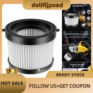 【dellfijpoed】ไส้กรองเครื่องดูดฝุ่นไร้สาย พร้อมปะเก็น สีดํา สําหรับ DEWALT DCV501HB 20V DCV5011H 1 ชิ้น